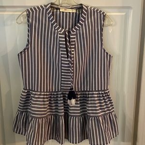 Vineyard Vines Simple Striped Tiered Sleeveless Top Size S